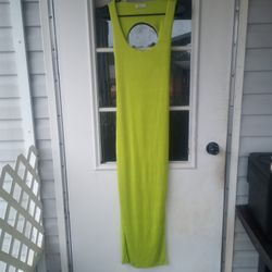 Haley & June green maxi dress open back size L. 