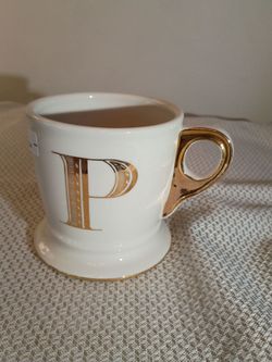 Vintage Monogram Letter P Ceramic Mug