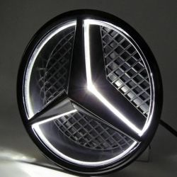 For Mercedes-Benz W205 W212 Illuminated LED Light Front Grille Star Emblem Black