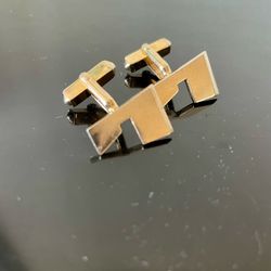 vintage gold initial cufflinks