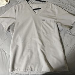 Men’s Large scrub top Only; Cement Color