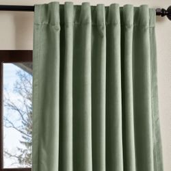NWOT Two Olive Color Blackout Curtains Panels, 109”x50” each