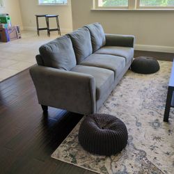 Teal Gray Sofa