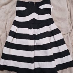 Black/white Horizontal Striped Dress