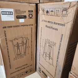 Bar Stools Black Metal Set of 4, New in box