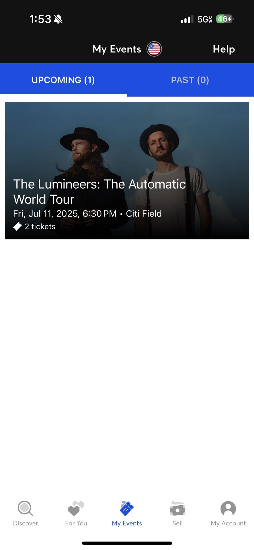 2 LUMINEERS CONCERT TIX