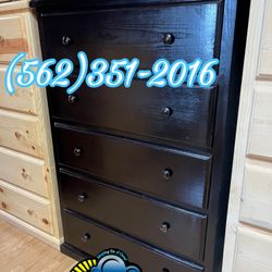 Black 2 Knob Jumbo Dresser Cajonera Comoda Nueva 