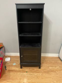 Black wooden bookshelf