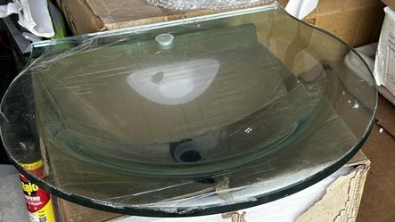 Glass Bathroom Kitchen Sink Basin Clear Glass Top For Vanity Countertop