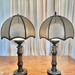 Vintage Lamps Bamboo Cane