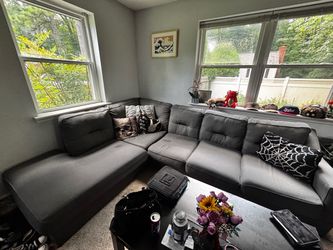 Grey sectional couch