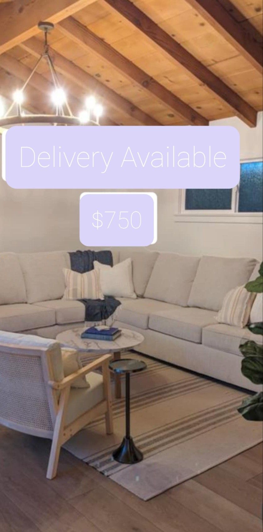 Beige Sectional Couch Sofa With Reversible Chaise Delivery Availabile 