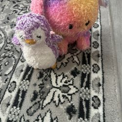 Plush, stuffy, penguin, and rainbow dog