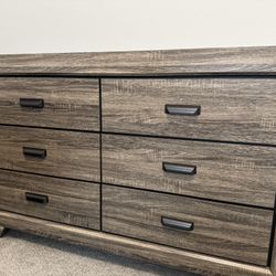 Queen Bed Frame and Six Drawer Dresser