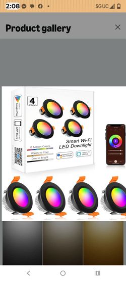 Smart Wi-Fi LED Downlights 4-Pack RGB
