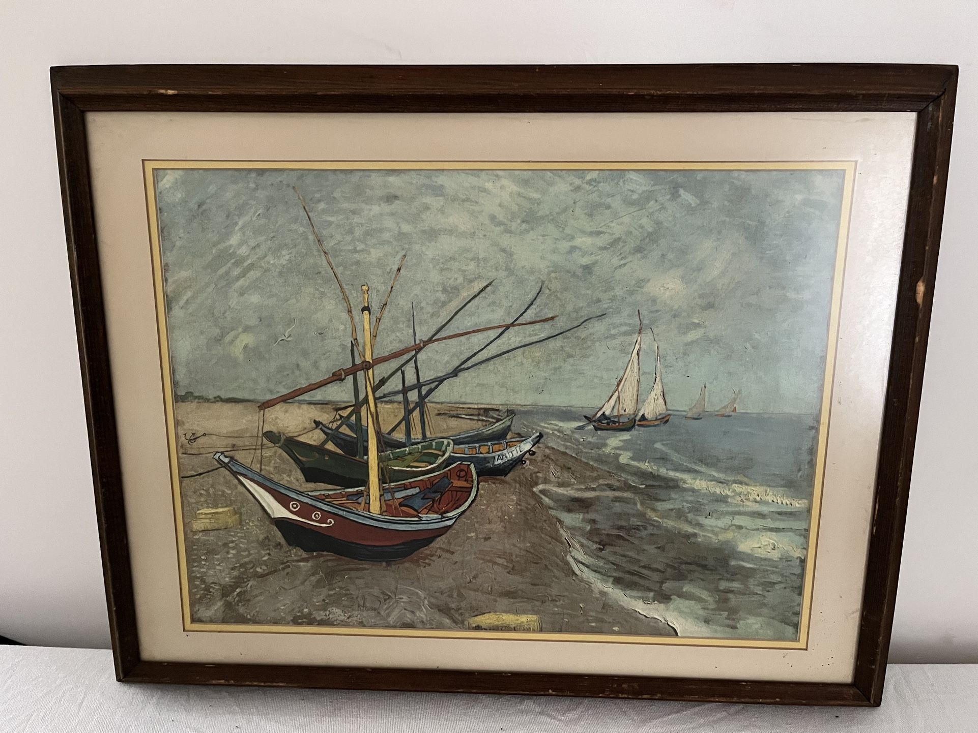 Vincent van Gogh's painting, "Fishing Boats on the Beach at Saintes-Maries-de-la-Mer"