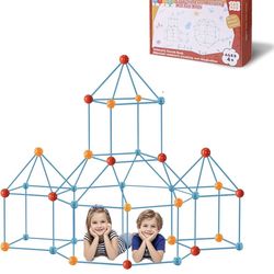 Fort Building Kit for Kids DIY Play Tent & STEM Construction Toys Ultimate Indoor/Outdoor Fort Building Activities for Boys & Girls Ages 4-15 Educatio