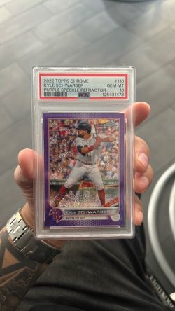 2022 Topps Chrome Kyle Schwarber Purple Speckle Refractor PSA 10 #03/299 (pick up only ) OBO