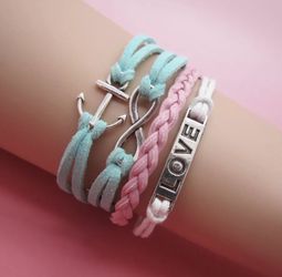 Anchor, infinity and love bracelet