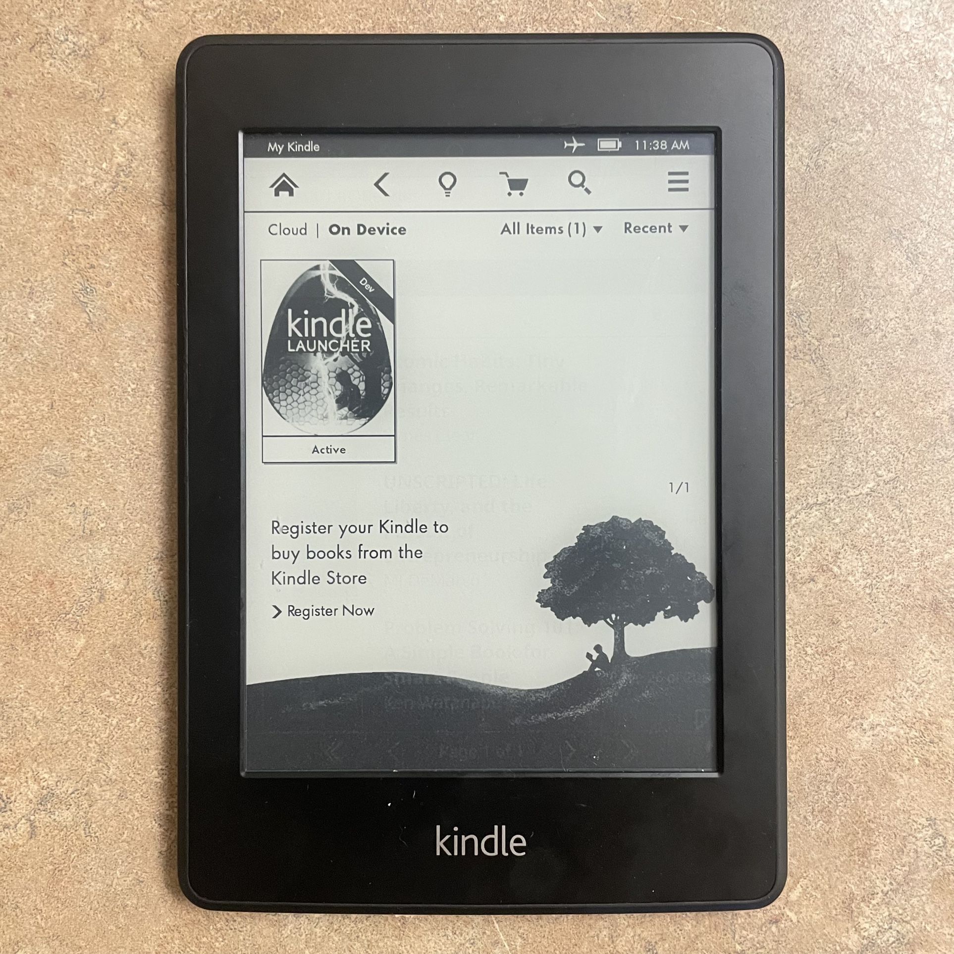 Kindle E-Ink Paperwhite 1st Generation | Jailbreak | 6 Inch | Wifi | Chess, Koreader, Sweepminer | 2 GB | Built In Light