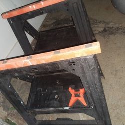 Two Foldable Plastic Sawhorses Sawhorse For Saw