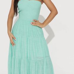 Fashion nova maxi strapless dress