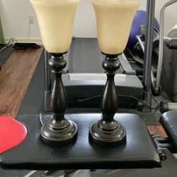 Lamps w/ Fluted Glass Shades