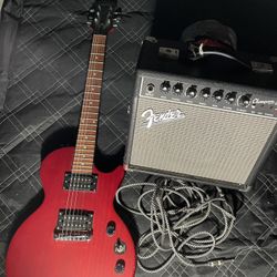 Electric Guitar And Fender Amp