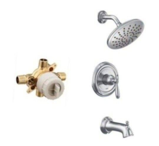 Moen Brantford M-CORE 2-Series Einhebel-Armatur Für Badewanne/Dusche, Chrom – Ventil U140 Benötigt, Mit Druckausgleich & Lebenslanger Garantie