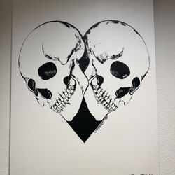 Lauren Moshi painting / print (hand signed) Skulls, Rock n’Roll wall art - $100
