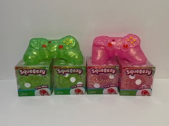 Squeeezy Pink and Green Glitter Dice and Controller
