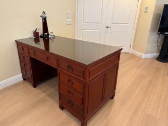 Asian Style Mahogany Executive Desk