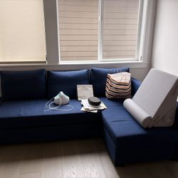 Ikea Sectional L Shaped Blue Sofa 