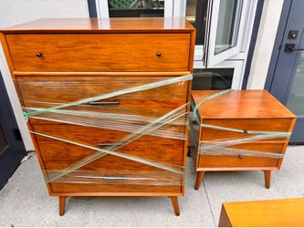 Cherry Wood Dresser Set