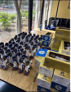 Manny Mota signed Dodgers Bobblehead 4/29/23 SGA autograph ~ Beckett BAS Witness