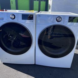 Washer And Dryer Set Gas White LG. Is Open Box 