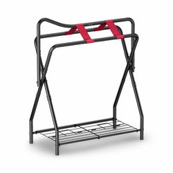 Folding Horse Saddle Rack with Storage Shelf – Freestanding, 140 lb Capacity