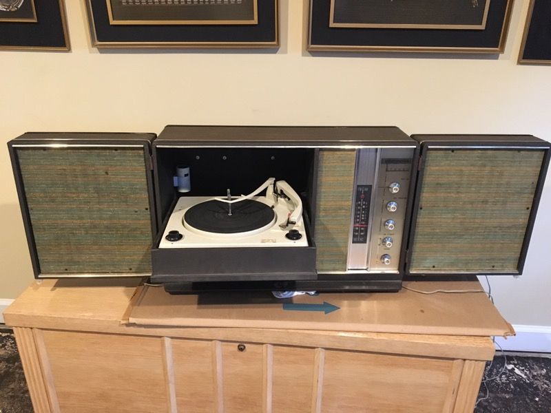 FREE Vintage Phonola Stereophonic AM FM Stereo Radio & Record Player w Speakers