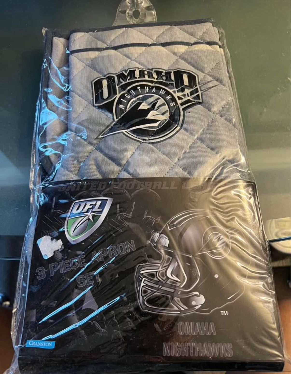 Omaha Nighthawks United Football League 3 Piece Apron Set New