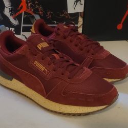 PUMA
R78 Lux Sneaker In Intense Red-tan-castlerock Men's Size 9