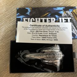 2 Oz Silver Fighter Jet