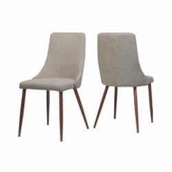 2X Wheat color fabric dining chairs