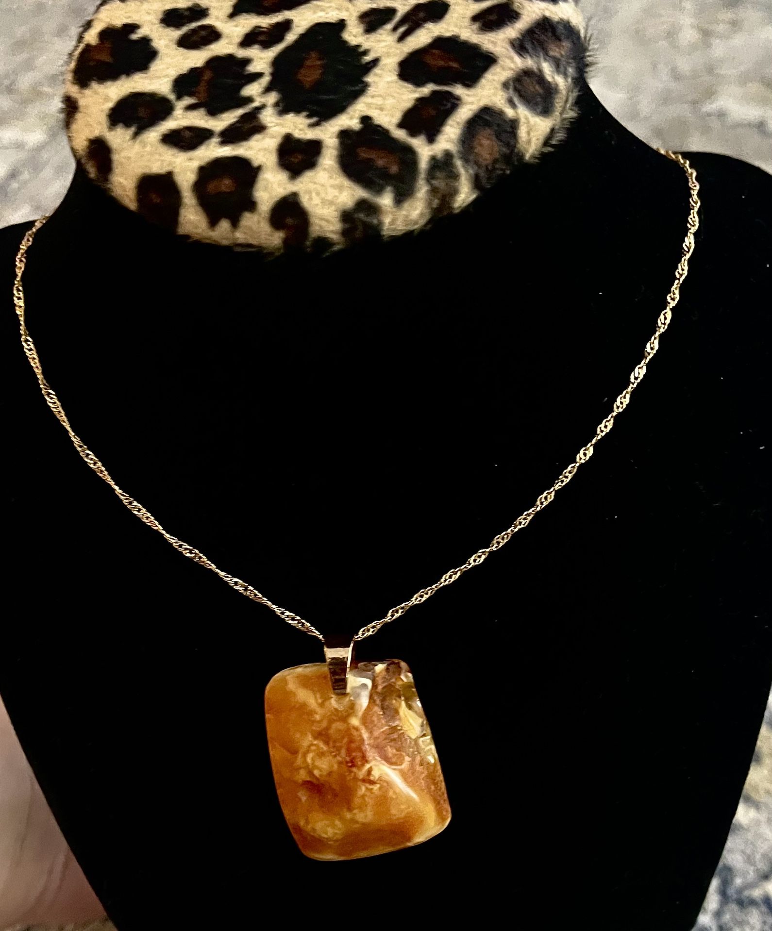 (Mother’s Day Gift) Natural European Baltic Amber Pendant & 925 Sterling Silver