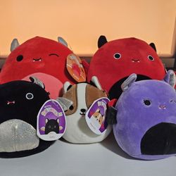 Rare Halloween Squishmallow Set of 5 – Dante, Emily, Reginald, Karlie & Joldy – NWT
