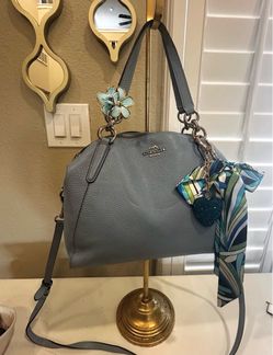 Coach blue Pebbled Leather Satchel Bag