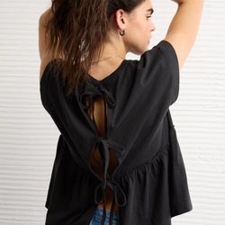 AE Sunchaser Knit Tie Back Babydoll T-Shirt XS BRAND New