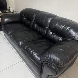 Genuine Italian Leather Sofa(set Of Two)