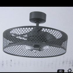 Home Decorators Collection Biscoe 24 In. Indoor/Covered Outdoor Matte Black Ceiling Fan With Light         