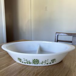 Pyrex Dupe Glassbake Green Daisy Bakeware