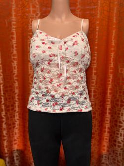 Electric Behavior lace floral tank top XL NWOT